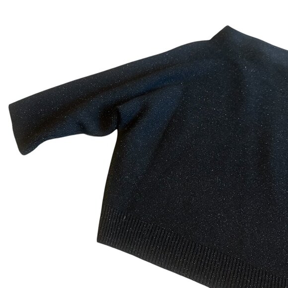 The Reset R Label Black Glitter Sparkle Sweater Pullover Casual Stretch Medium - Picture 5 of 11